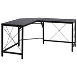 easycomfort easycomfort scrivania spaziosa nera e finitura in rovere perfetta postazione da lavoro per casa e ufficio a forma di l con soluzione angolare finitura in rovere 150x150x76cm nera ean 8054144134499