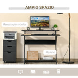 easycomfort easycomfort tavolo porta pc salvaspazio con ripiano monitor rialzato 100x60x85 5cm legno nero