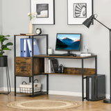 easycomfort easycomfort scrivania pc con scaffale e cassetti in legno truciolato e acciaio 140x50x110cm