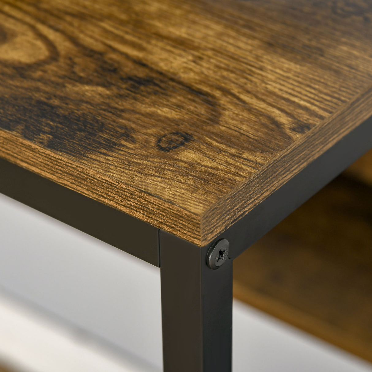 easycomfort easycomfort scrivania pc con scaffale e cassetti in legno truciolato e acciaio 140x50x110cm