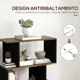 easycomfort easycomfort libreria moderna asimmetrica a parete con 5 ripiani in legno 70x29 5x163cm marrone rustico