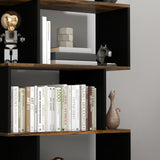 easycomfort easycomfort libreria moderna asimmetrica a parete con 5 ripiani in legno 70x29 5x163cm marrone rustico