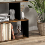 easycomfort easycomfort libreria moderna asimmetrica a parete con 5 ripiani in legno 70x29 5x163cm marrone rustico