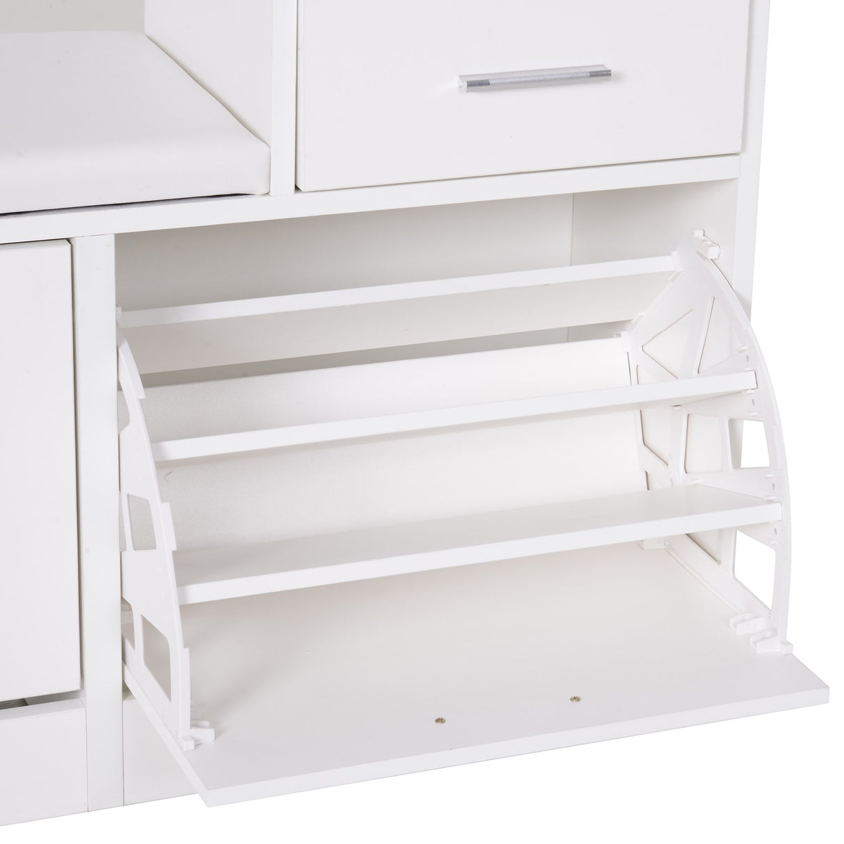 easycomfort easycomfort scarpiera portascarpe robusta design moderno 12 paia di scarpe sedile con cuscino da ingresso in legno truciolato 945 x 57 x 30 cm bianco ean 8054144131733