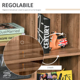 easycomfort easycomfort mobiletto multiuso con ripiani e armadietto in legno con anta in metallo mobile per soggiorno e cucina 80x35x82cm marrone grigio