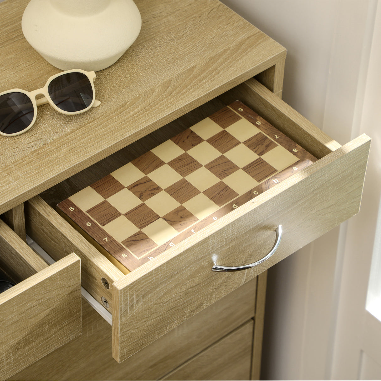 easycomfort easycomfort mobile scarpiera in truciolato con 2 ripiani interni regolabili e 2 cassetti 80x30x91 5 cm