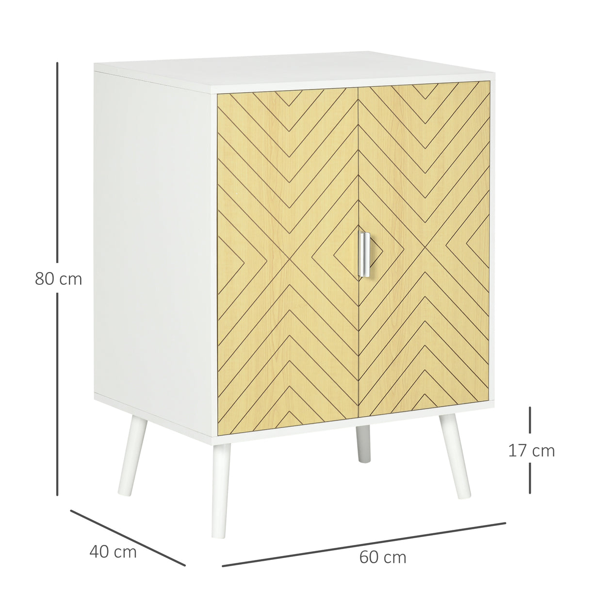 easycomfort easycomfort credenza moderna in legno mobiletto multiuso con ripiani per soggiorno camera o ingresso con 2 antine e mensola regolabile 60x40x80cm