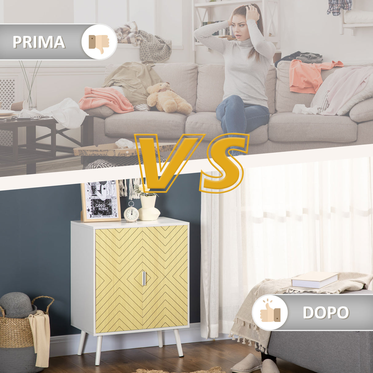 easycomfort easycomfort credenza moderna in legno mobiletto multiuso con ripiani per soggiorno camera o ingresso con 2 antine e mensola regolabile 60x40x80cm