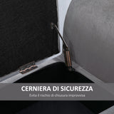 easycomfort easycomfort panca contenitore imbottita per camera in tessuto vellutato con braccioli 111 5x41x65cm grigio