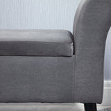 easycomfort easycomfort panca contenitore imbottita per camera in tessuto vellutato con braccioli 111 5x41x65cm grigio