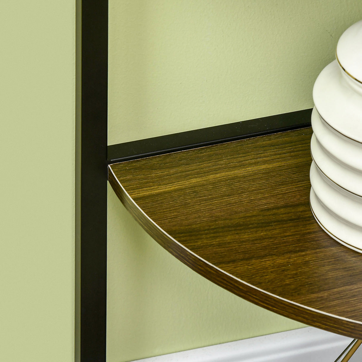 easycomfort easycomfort libreria moderna angolare a 6 ripiani in metallo e mdf 34x34x166cm marrone e nero