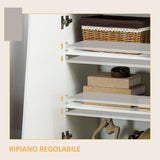 easycomfort easycomfort mobiletto multiuso in truciolato bianco a 3 livelli con ripiano regolabile su 3 livelli 70x40x88 cm