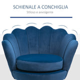 easycomfort easycomfort poltrona vintage di design in velluto blu poltroncina da camera con schienale alto 76x67x74cm