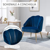 easycomfort easycomfort poltrona in velluto imbottita con schienale a conchiglia per camera e salotto 63x65x84cm