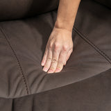 easycomfort easycomfort poltrona relax con reclinazione manuale e poggiapiedi 97x99x96cm marrone