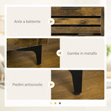 easycomfort easycomfort mobile tv 65 max con 3 cassetti 2 armadietti e foro passacavi in truciolato 140 4x36x55 cm marrone