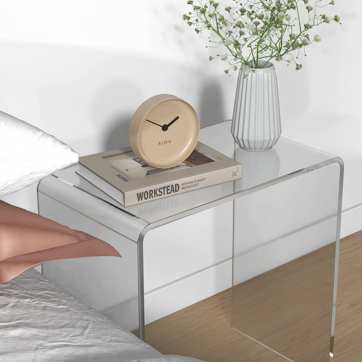 easycomfort easycomfort tavolino da salotto in acrilico a u con bordi lisci e angoli arrotondati 53 5x30 5x53 5 cm trasparente