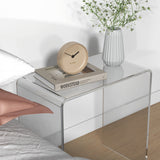 easycomfort easycomfort tavolino da salotto in acrilico a u con bordi lisci e angoli arrotondati 53 5x30 5x53 5 cm trasparente