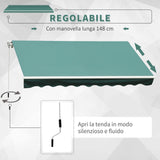 easycomfort easycomfort tenda da sole a manovella copertura impermeabile 400x250cm verde