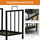 easycomfort portalegna da interno ed esterno in metallo con 2 manici e base rialzata per 50kg di legna nero