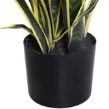 easycomfort easycomfort sanseveria artificiale pianta da esterno e interno con vaso decorativo realistica verde e giallo 15cm x 80cm