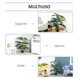 easycomfort easycomfort palma in plastica decorativa con 20 foglie e vaso altezza 140cm