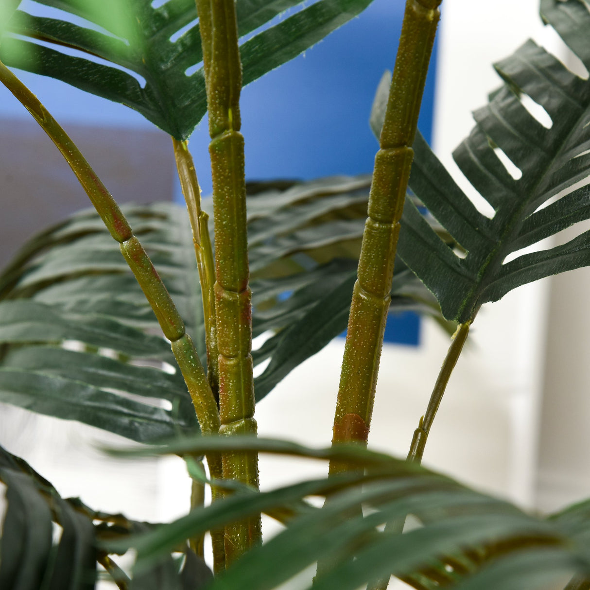 easycomfort easycomfort palma in plastica decorativa con 20 foglie e vaso altezza 140cm