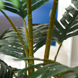 easycomfort easycomfort palma in plastica decorativa con 20 foglie e vaso altezza 140cm