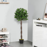 easycomfort easycomfort set 2 piante finte di alloro in vaso alte 120cm per interni ed esterni