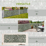 easycomfort finta siepe 8 pezzi parete verde estensibile per esterni in legno e poliestere 200x100cm