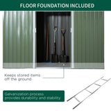 easycomfort casetta da giardino porta utensili in lamiera di acciaio con porte scorrevoli 280x130x172cm verde chiaro
