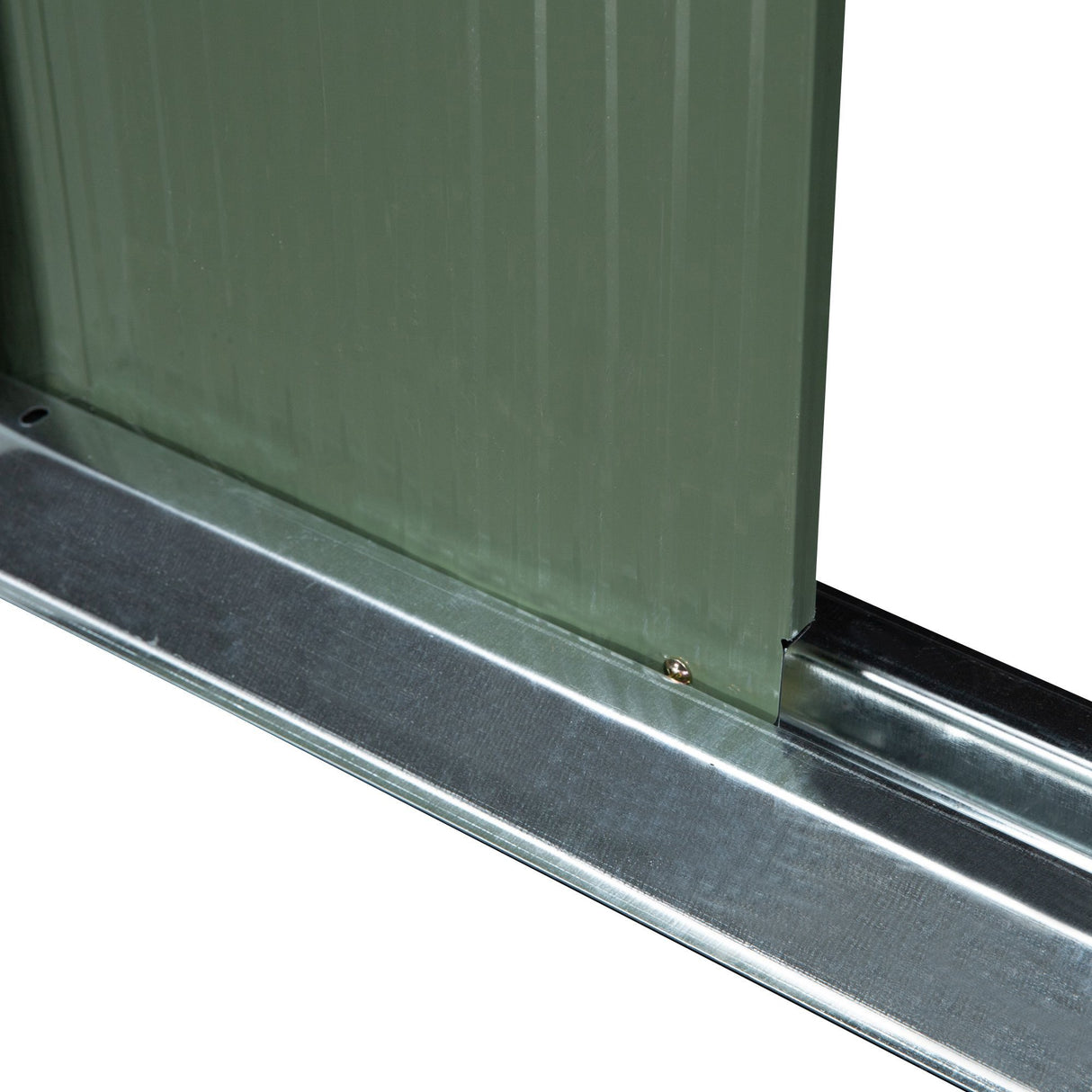 easycomfort casetta da giardino porta utensili in lamiera di acciaio con porte scorrevoli 280x130x172cm verde chiaro