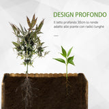 easycomfort easycomfort fioriera box rettangolare per piante in legno di abete 80x33x30cm