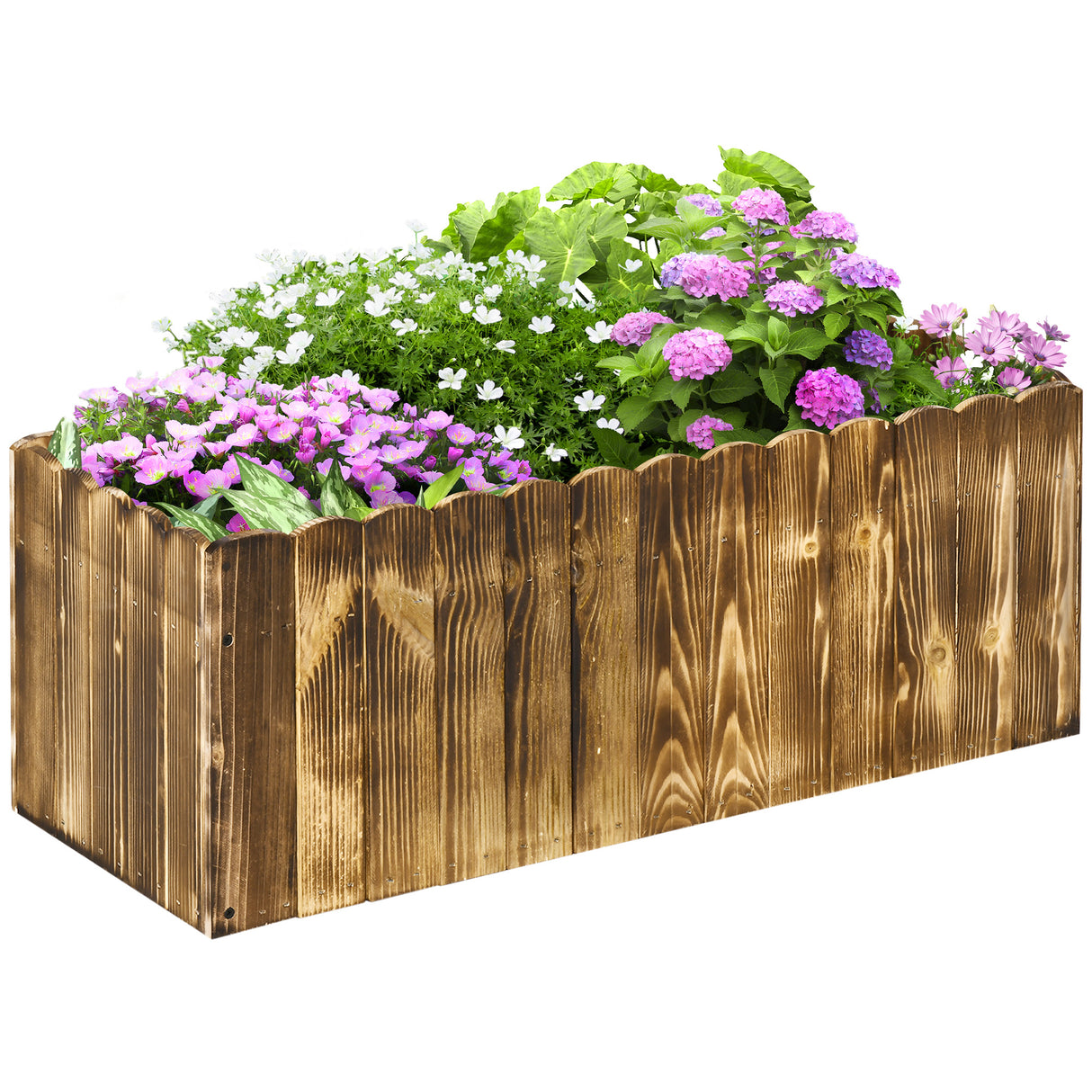 easycomfort easycomfort fioriera box rettangolare per piante in legno di abete 80x33x30cm