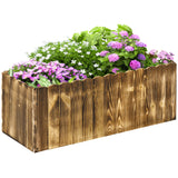 easycomfort easycomfort fioriera box rettangolare per piante in legno di abete 80x33x30cm