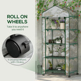 easycomfort serra per piante verticale con scaffale a 4 ripiani in acciaio e pvc bianco 69x50x165cm