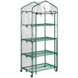 easycomfort serra per piante verticale con scaffale a 4 ripiani in acciaio e pvc bianco 69x50x165cm