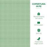 easycomfort easycomfort serra da giardino a tunnel in acciaio e plastica pp con porte avvolgibili 295x100x80 cm verde