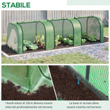 easycomfort easycomfort serra da giardino a tunnel in acciaio e plastica pp con porte avvolgibili 295x100x80 cm verde