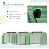 easycomfort easycomfort serra da giardino a tunnel in acciaio e plastica pp con porte avvolgibili 295x100x80 cm verde
