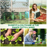 easycomfort easycomfort serra da giardino a tunnel in acciaio e plastica pp con porte avvolgibili 295x100x80 cm verde