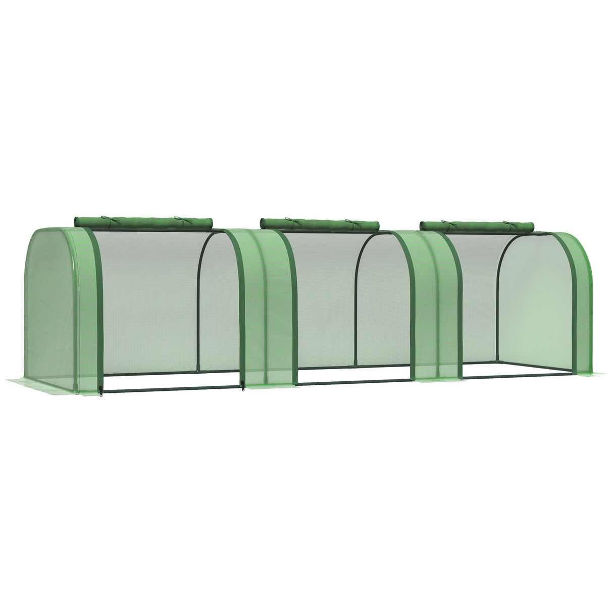easycomfort easycomfort serra da giardino a tunnel in acciaio e plastica pp con porte avvolgibili 295x100x80 cm verde