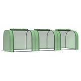 easycomfort easycomfort serra da giardino a tunnel in acciaio e plastica pp con porte avvolgibili 295x100x80 cm verde