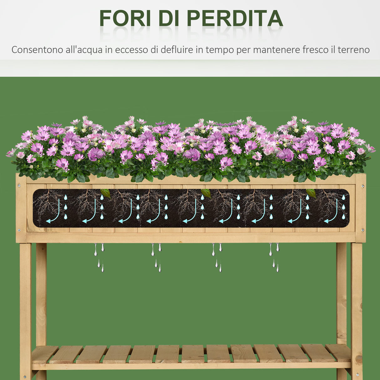 easycomfort easycomfort orto pensile urbano con 8 griglie e ripiano inferiore per piante da giardino 120x60x81cm legno