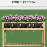 easycomfort easycomfort orto pensile urbano con 8 griglie e ripiano inferiore per piante da giardino 120x60x81cm legno