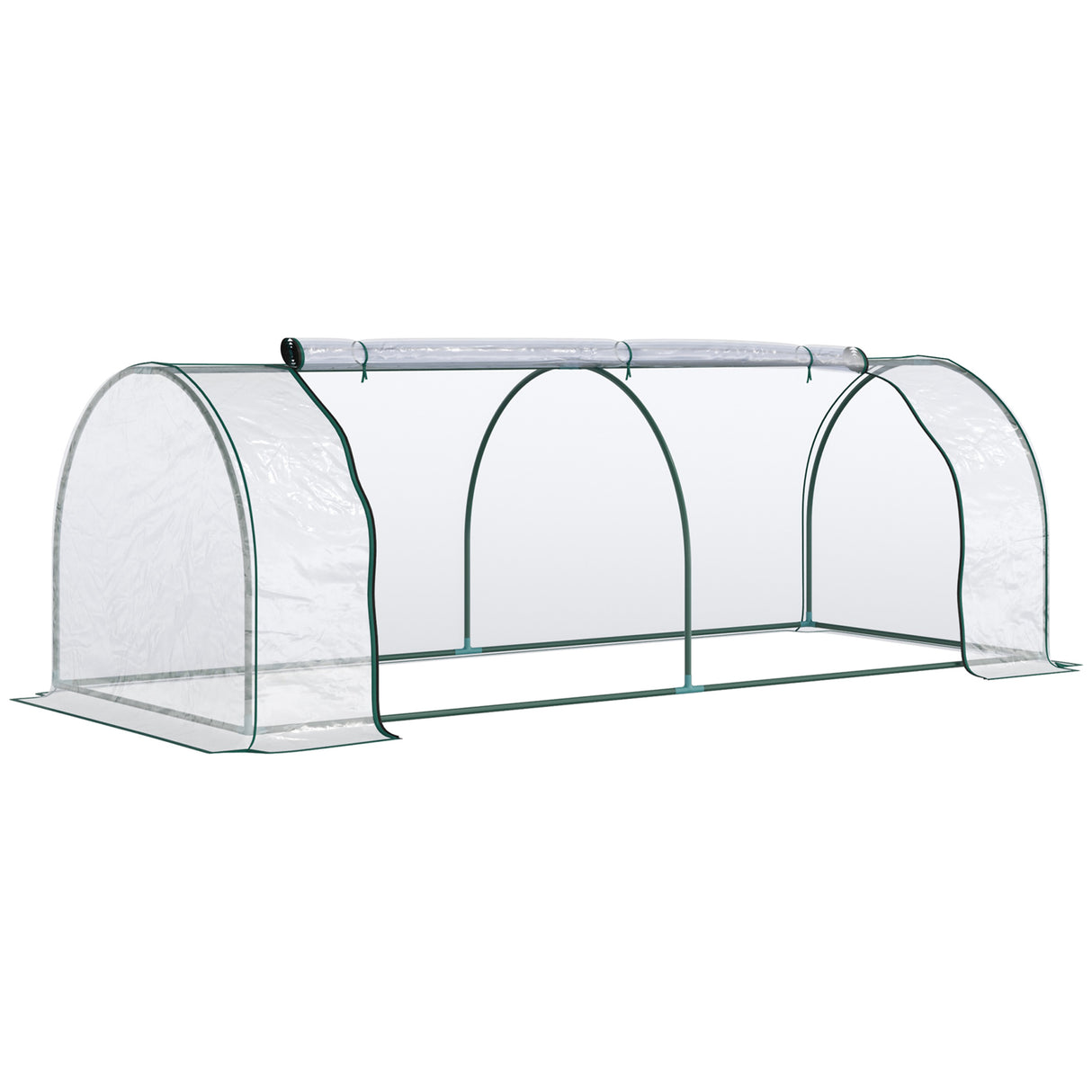 easycomfort oustunny serra da giardino con porte anteriori a cerniera in acciaio e pvc 250x100x80 cm