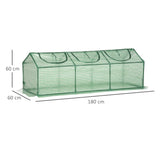 easycomfort mini serra da giardino con 3 finestre avvolgibili e copertura pe anti uv 180x60x60cm verde