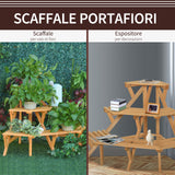 easycomfort easycomfort scaletta portavasi in legno angolare 3 mensole per giardino e casa