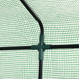 easycomfort serra da giardino con scaffali copertura in pe e porta avvolgibile 143x138x190 cm verde