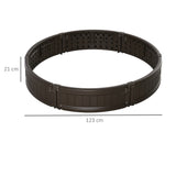 easycomfort letto per orto rialzato in hdpe fioriera da esterno rotonda 123x21cm marrone 33201